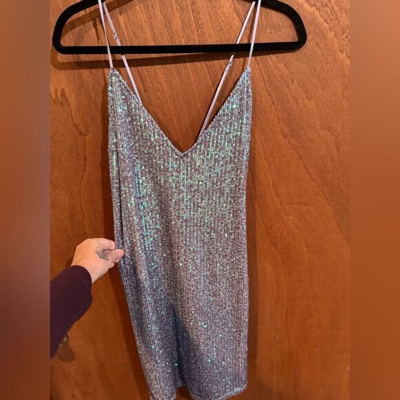 Victorias Secret‎ Lilac Sequin Slip Dress size L - Picture 5 of 10